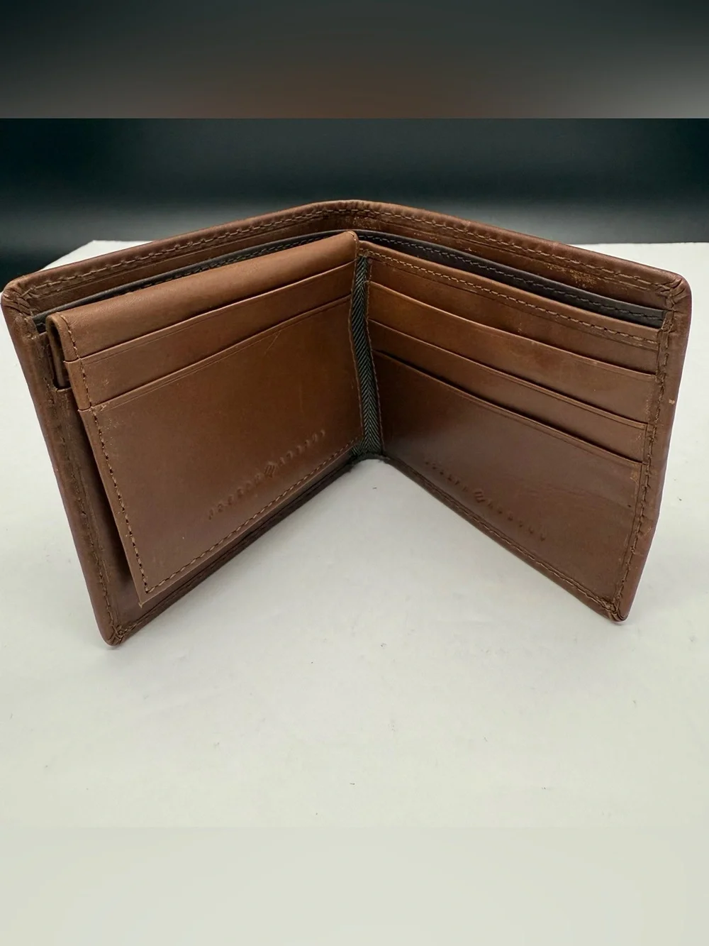 Joseph Abboud Mens Brown Genuine Leather Bi-Fold Wallet